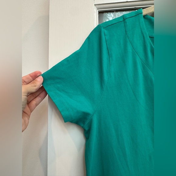 Calvin Klein Teal Lace-Up Shift Dress Stretchy Pullover Style Women’s Size Large - Picture 11 of 12